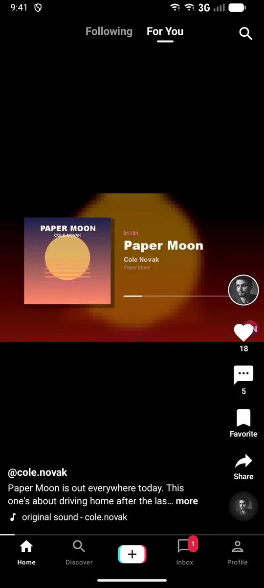The TikTok-style Android app: the full-screen For You feed.