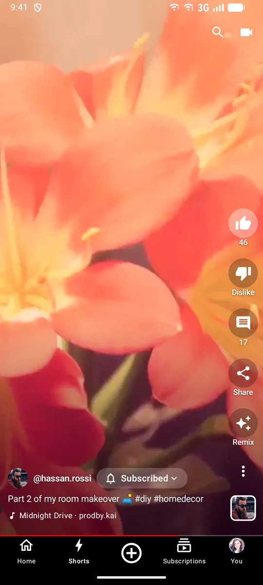 YouTube style: Shorts — Android.