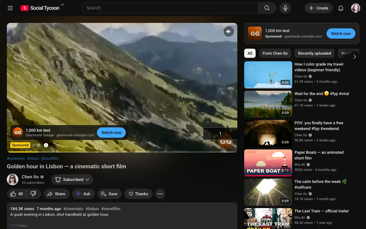 YouTube style: A watch page — web.